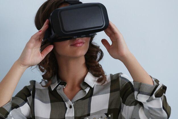 Woman with VR headset