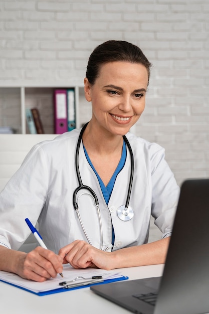 Woman working as doctor