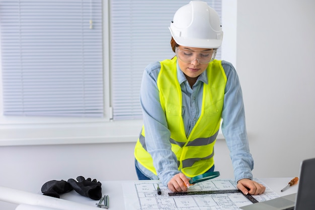 Free photo woman working as engineer