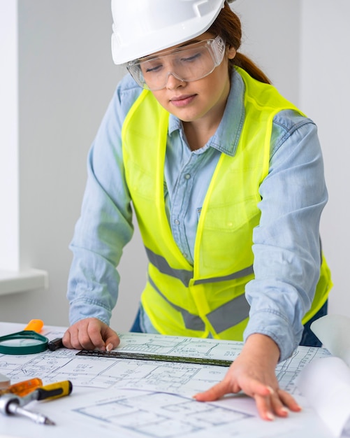 Free photo woman working as engineer