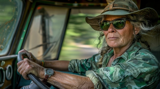 Free photo woman working as a truck driver