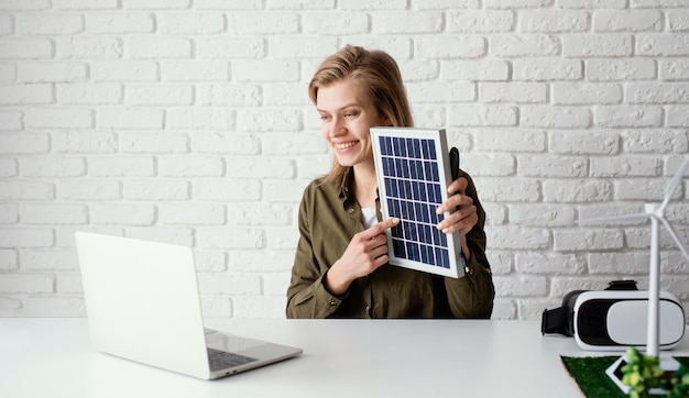 Woman working for environment projects portrait