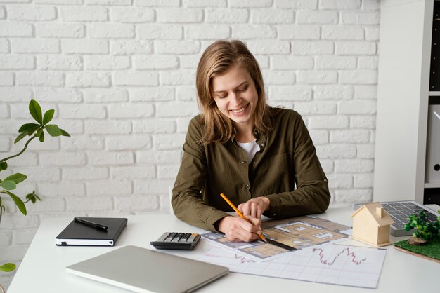 Woman working for environment projects portrait