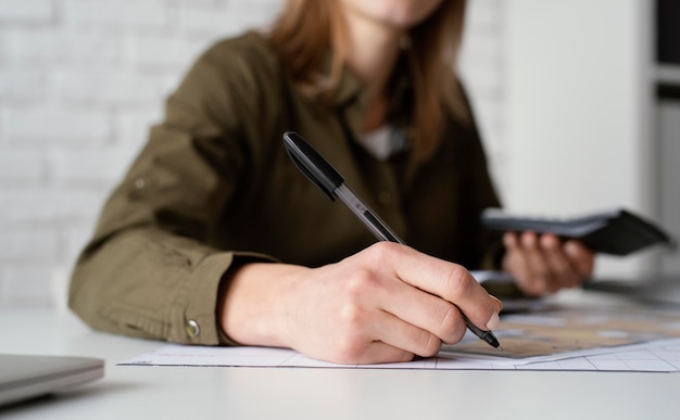 Woman working for environment projects portrait