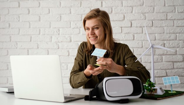 Woman working for environment projects