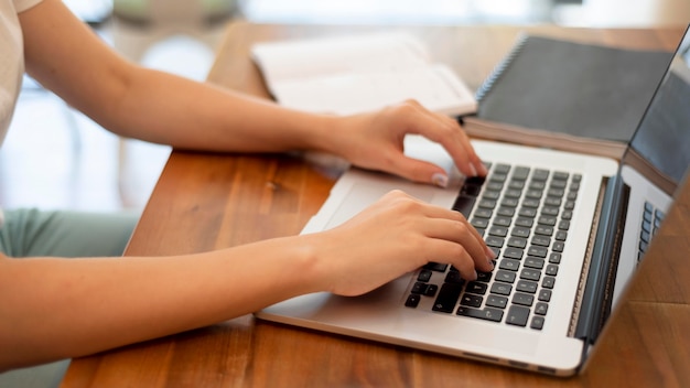 Woman working from home during the epidemic