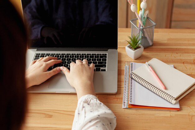 Woman working from home