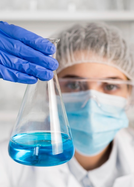 Woman working in laboratory portrait