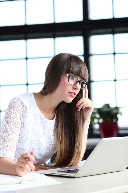 Woman working at the office