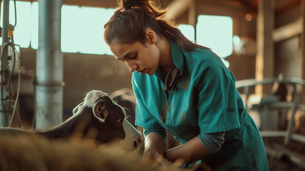 Woman working in the rural farming and agriculture sector to celebrate women in the working field for labour day