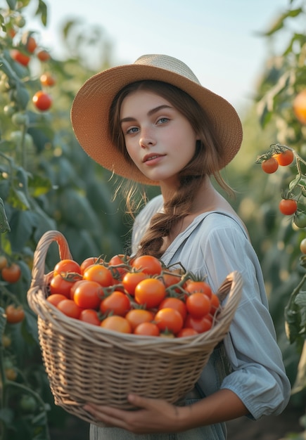Free photo woman working in the rural farming and agriculture sector to celebrate women in the working field for labour day