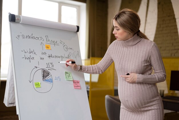 Woman working while pregnant