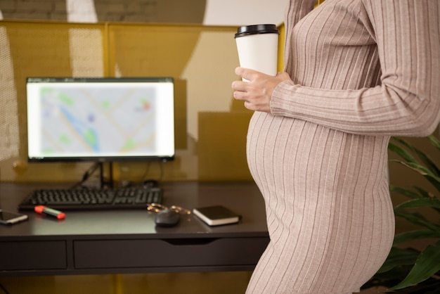 Woman working while pregnant