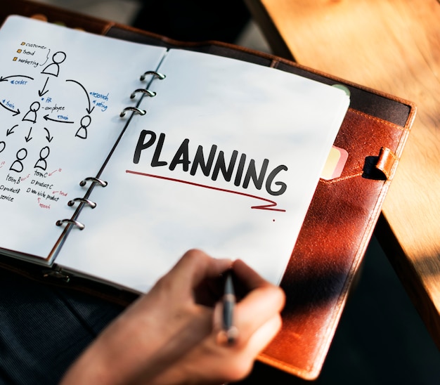 Free photo woman writing and planning business strategy