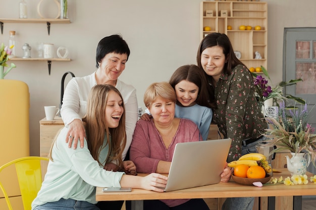 Free photo women of all ages browsing the internet