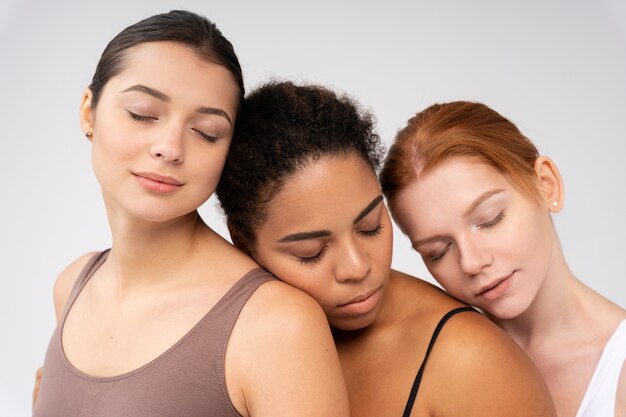 Women celebrating all skin tones