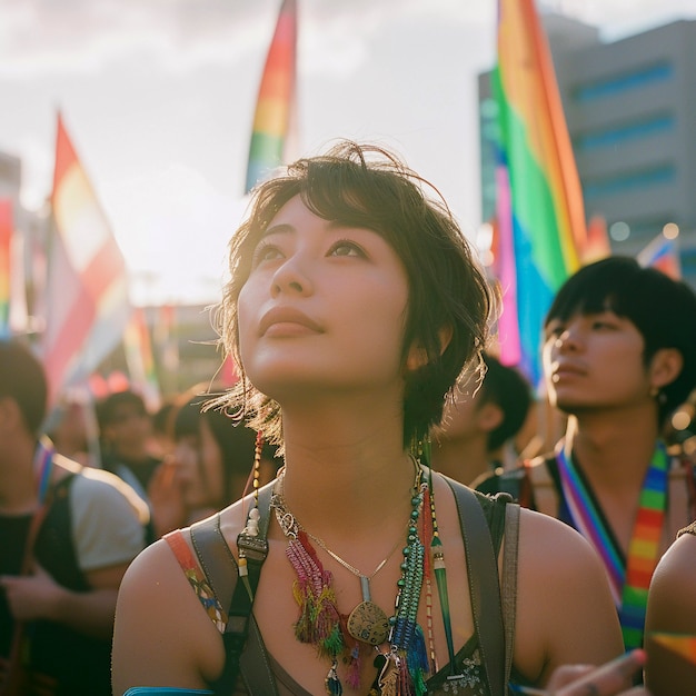 Free photo women celebrating pride day