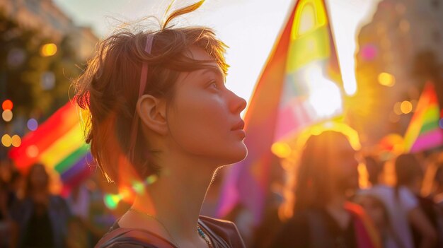 Free photo women celebrating pride day