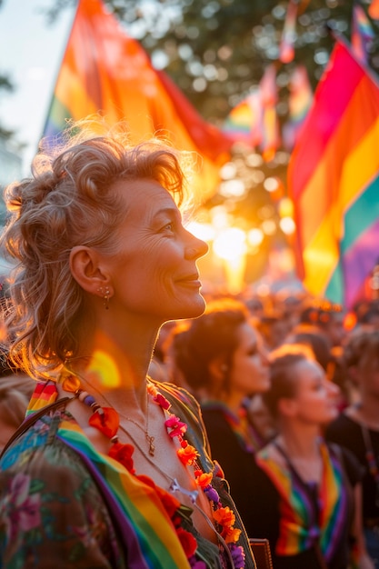 Free photo women celebrating pride day