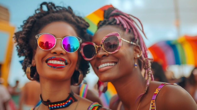 Free photo women celebrating pride day