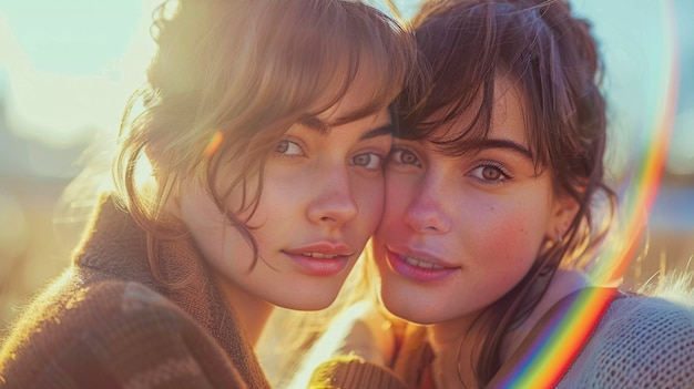 Free photo women celebrating pride day