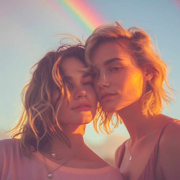 Foto gratuita women celebrating pride day