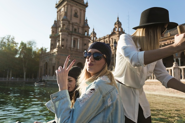 Women having boat trip