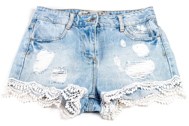 Premium Photo | Women jeans shorts on white background