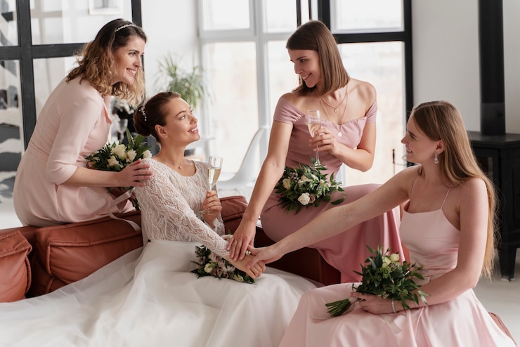 Free Photo women making preparations for wedding