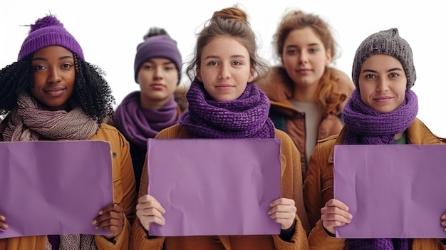 Free photo women protesting for rights on  women's day