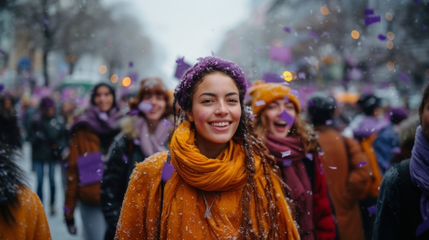 Foto gratuita donne che protestano per i diritti nella giornata della donna