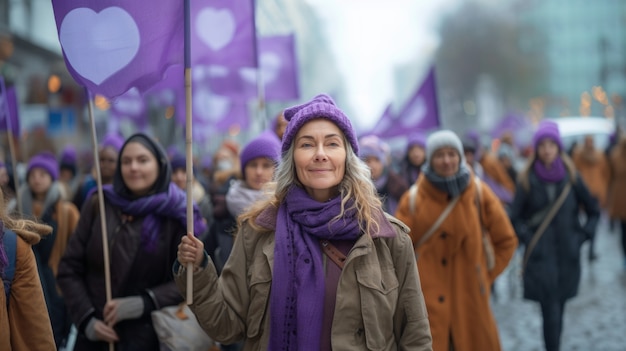 Free photo women protesting for rights on  women's day