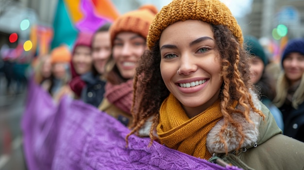 Free photo women protesting for rights on  women's day