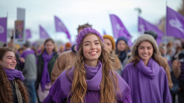 Женщины протестуют за свои права в День женщины