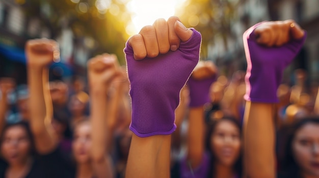 Free photo women protesting for rights on women's day