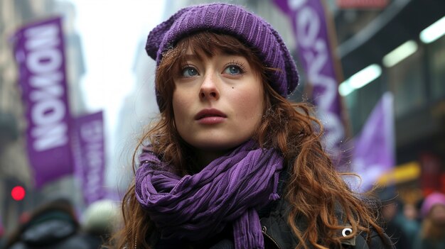 Free photo women protesting for rights on  women's day