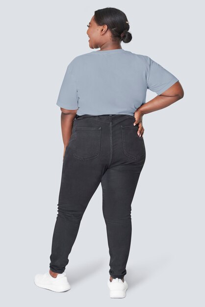 Женский топ и джинсы больших размеров мода