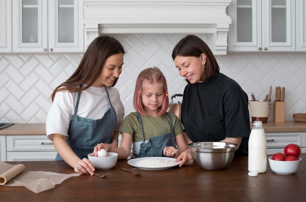 Women spending time together with their daughter