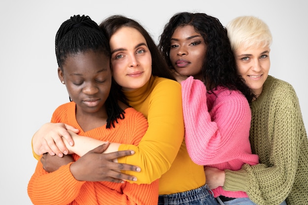 Women standing together and caring for eachother