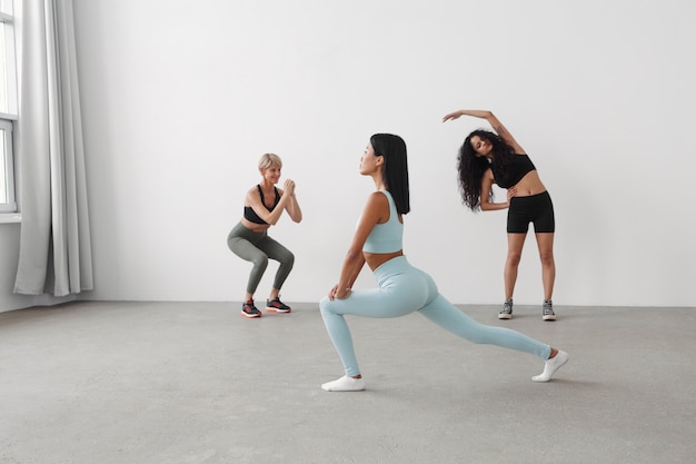 Women stretching