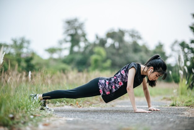 Women warm up before and after exercising.