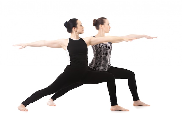Women with arms apart
