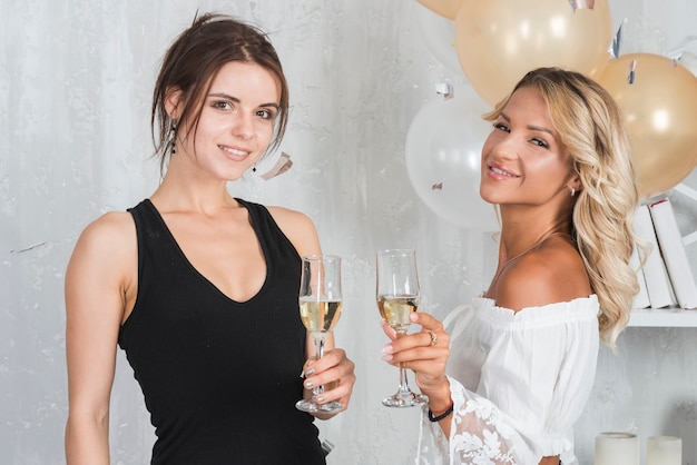 Women with champagne glasses