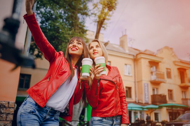 Women with coffee cups