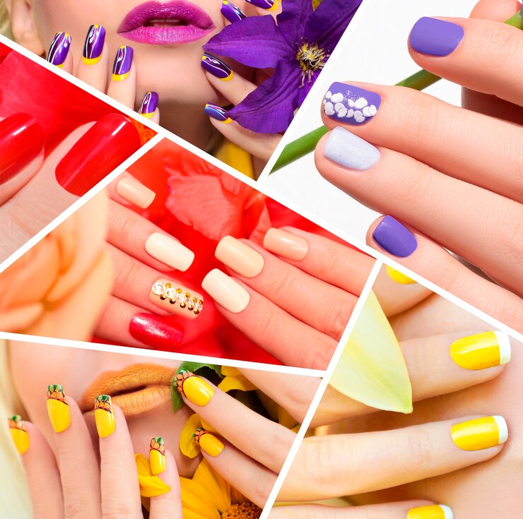 Women with creative nail art concept