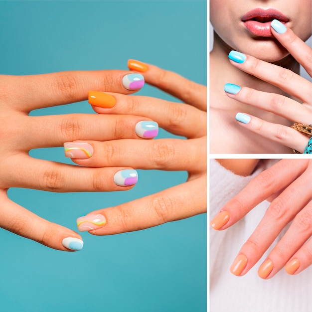 Women with creative nail art