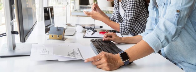 Women working hard for an innovation