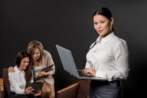 Womens busy working