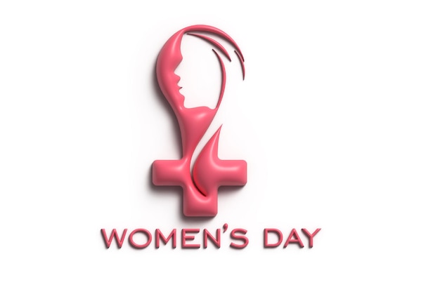 Womens Day  8 March Space of Your Text 3D Render Illustration Design