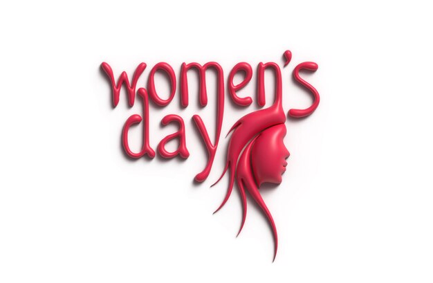 女性の日3月8日あなたのテキストのスペース3Dレンダリングイラストデザイン